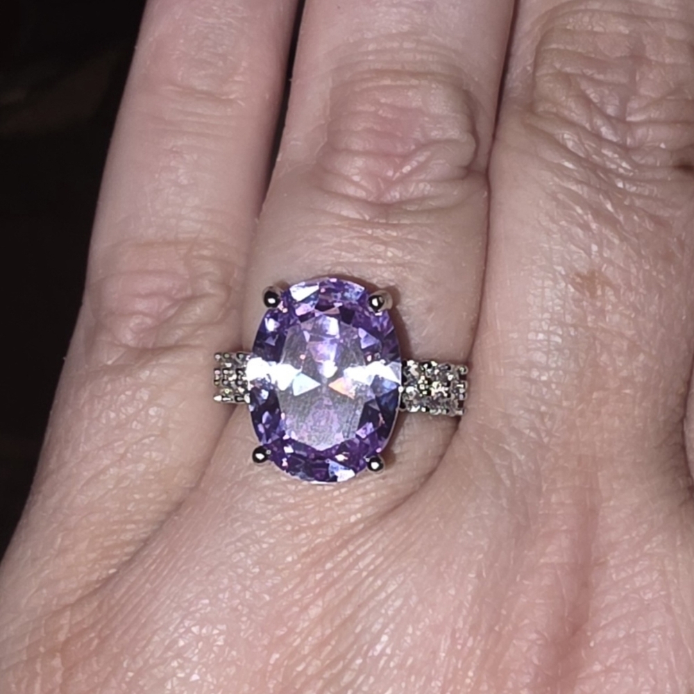 Elegant Amethyst & CZ Ring